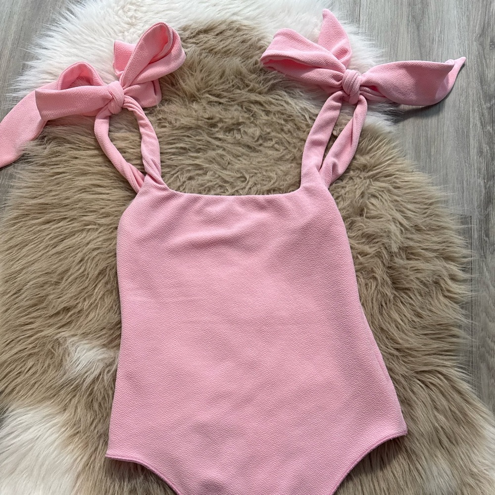 Pink Tie-Strap bodysuit